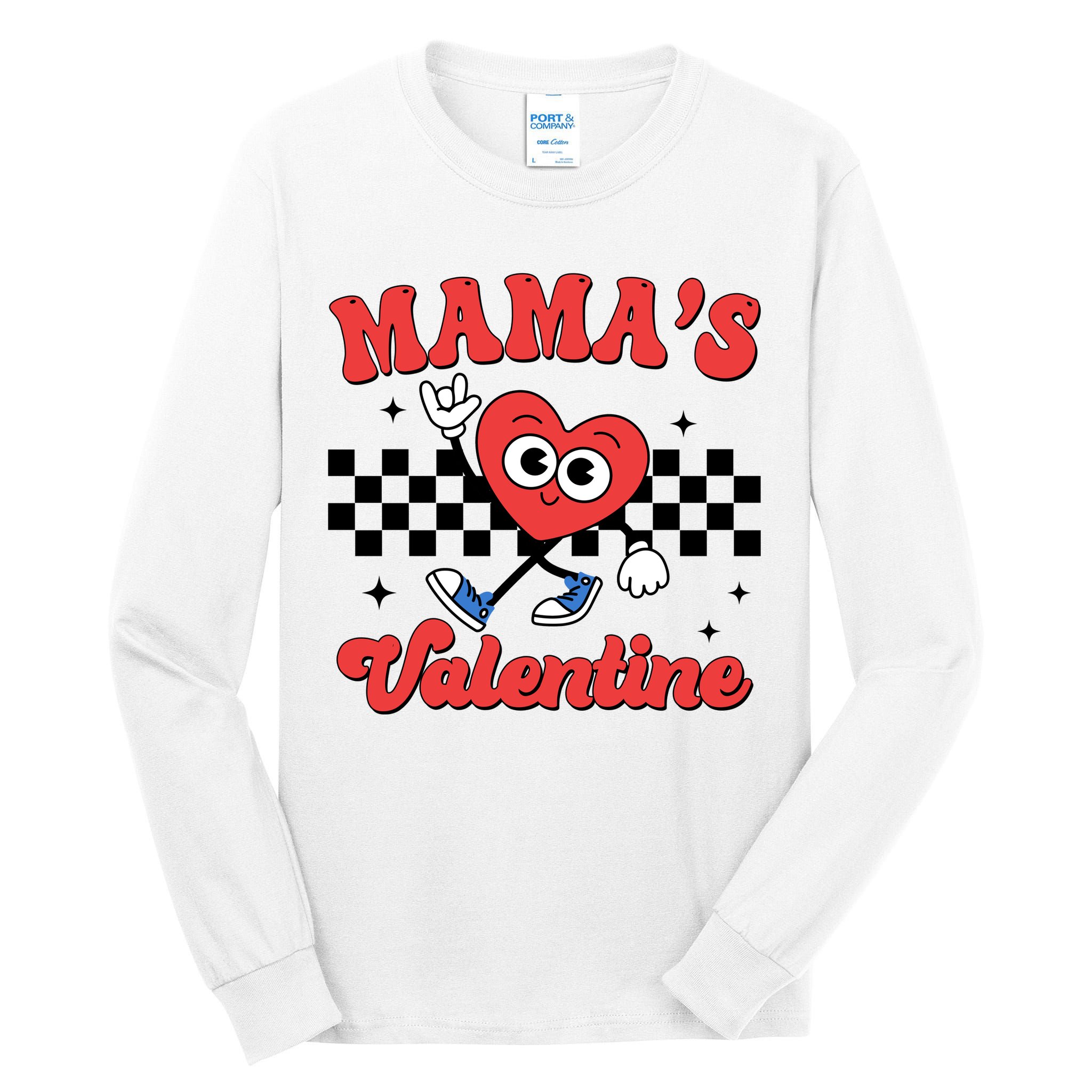 Mamas Valentine Cute Heart Retro Gift Tall Long Sleeve T-Shirt