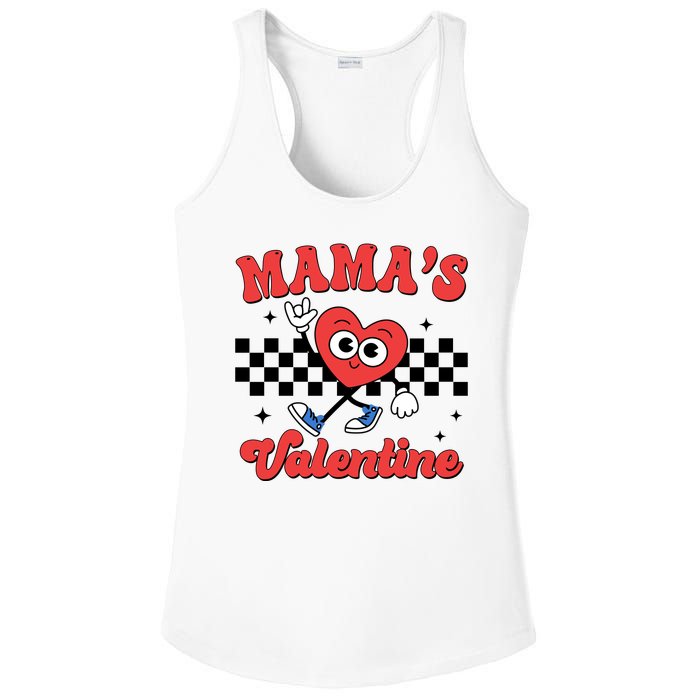 Mamas Valentine Cute Heart Retro Gift Ladies PosiCharge Competitor Racerback Tank