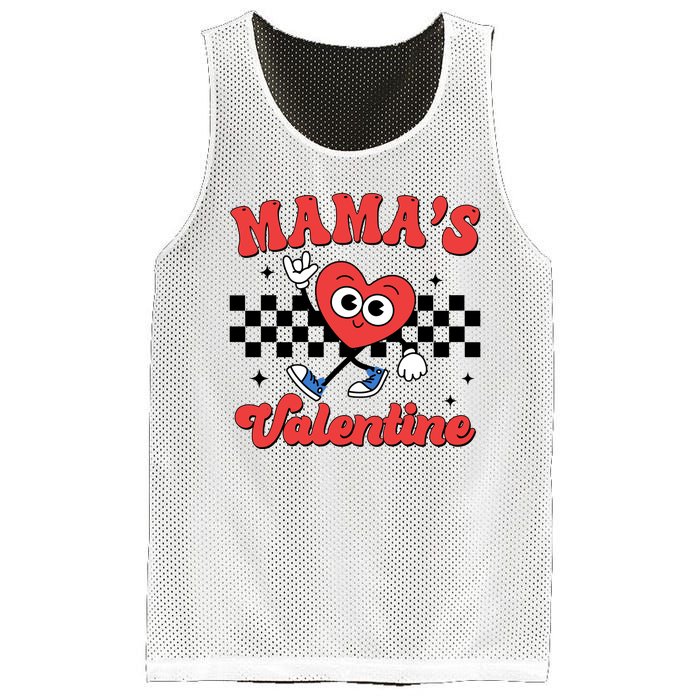 Mamas Valentine Cute Heart Retro Gift Mesh Reversible Basketball Jersey Tank