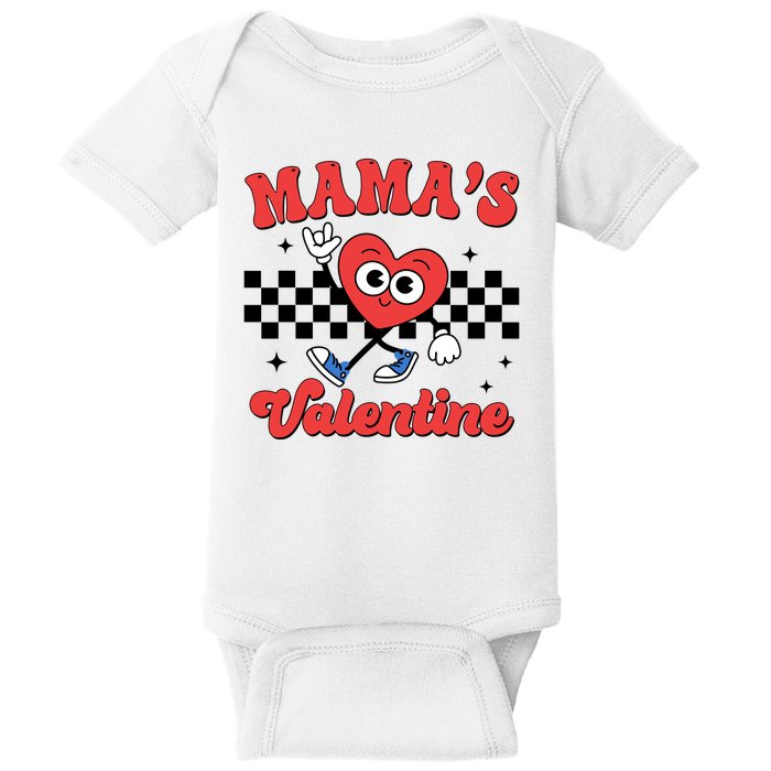 Mamas Valentine Cute Heart Retro Gift Baby Bodysuit