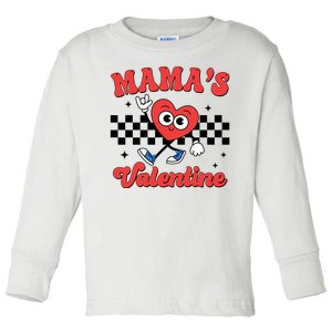 Mamas Valentine Cute Heart Retro Gift Toddler Long Sleeve Shirt