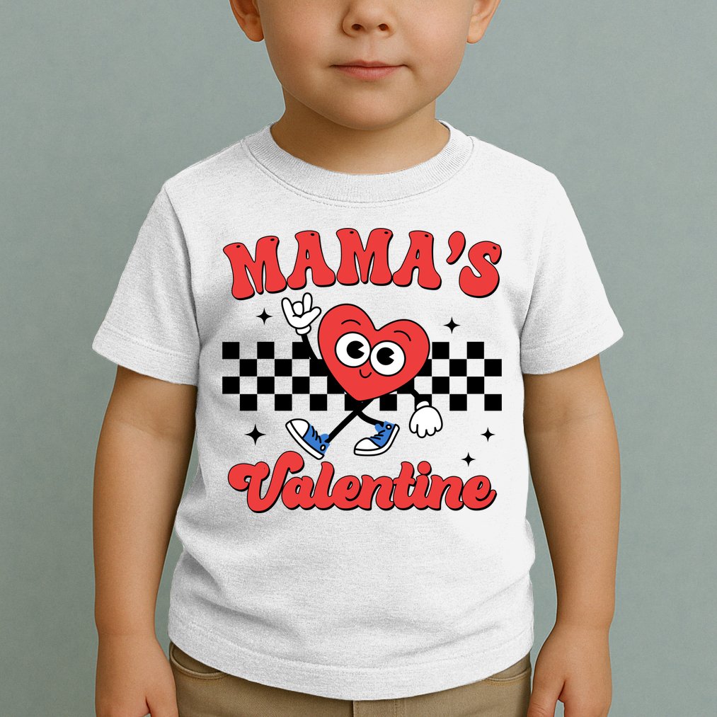 Mamas Valentine Cute Heart Retro Gift Toddler T-Shirt
