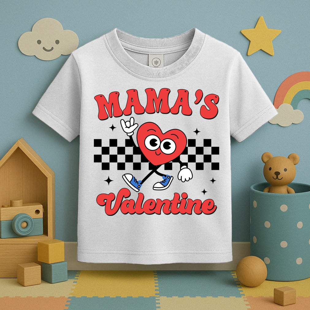 Mamas Valentine Cute Heart Retro Gift Toddler T-Shirt