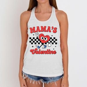 Mamas Valentine Cute Heart Retro Gift Women's Knotted Racerback Tank