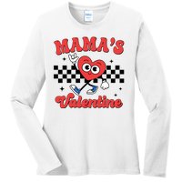 Mamas Valentine Cute Heart Retro Gift Ladies Long Sleeve Shirt