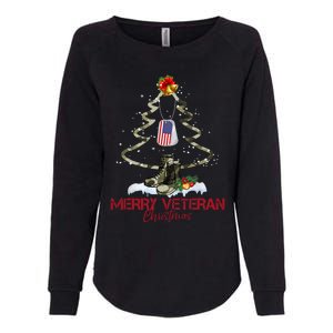 Merry Veteran Christmas Army Camo Xmas Tree Christmas Womens California Wash Sweatshirt