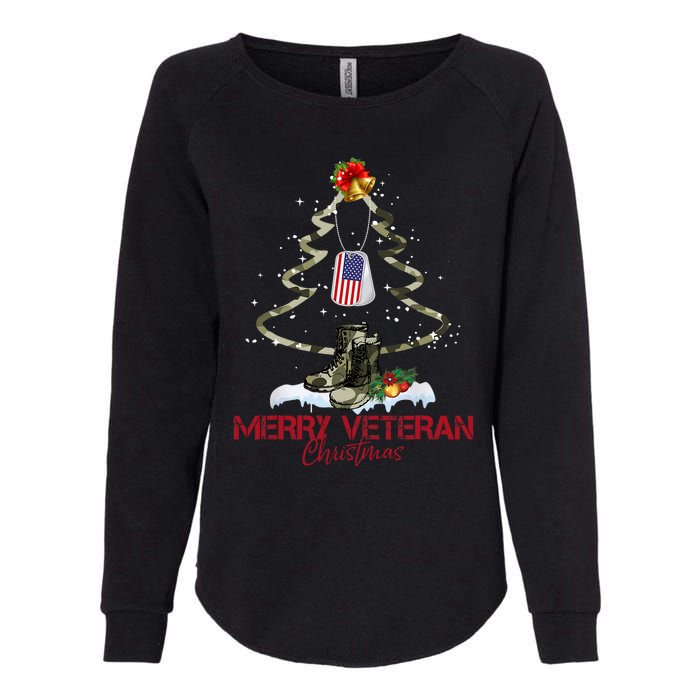 Merry Veteran Christmas Army Camo Xmas Tree Christmas Womens California Wash Sweatshirt