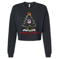 Merry Veteran Christmas Army Camo Xmas Tree Christmas Cropped Pullover Crew