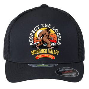 Morongo Valley California Respect The Locals Retro Bigfoot Flexfit Unipanel Trucker Cap