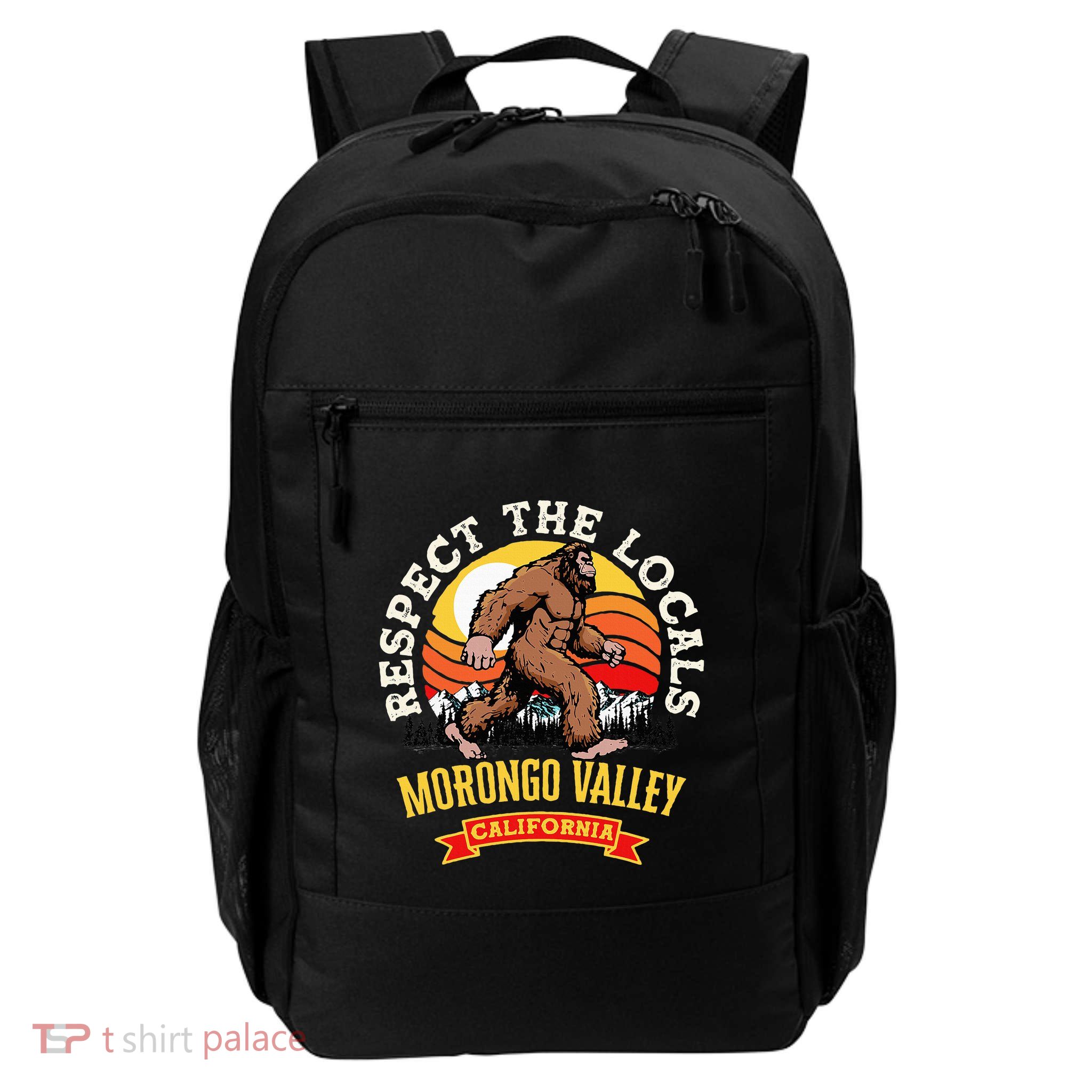 Morongo Valley California Respect The Locals Retro Bigfoot Daily Commute Backpack