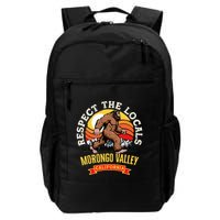 Morongo Valley California Respect The Locals Retro Bigfoot Backpack
