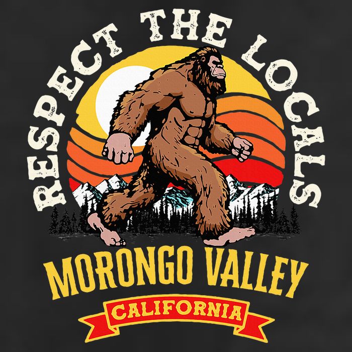 Morongo Valley California Respect The Locals Retro Bigfoot Beanie