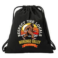 Morongo Valley California Respect The Locals Retro Bigfoot Drawstring Bag