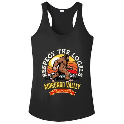 Morongo Valley California Respect The Locals Retro Bigfoot Ladies PosiCharge Competitor Racerback Tank
