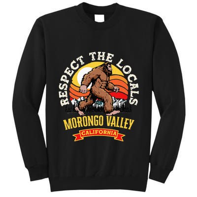 Morongo Valley California Respect The Locals Retro Bigfoot Tall Sweatshirt