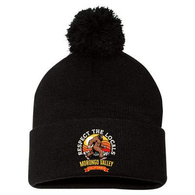 Morongo Valley California Respect The Locals Retro Bigfoot Pom Pom 12in Knit Beanie