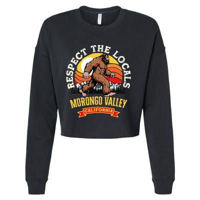 Morongo Valley California Respect The Locals Retro Bigfoot Cropped Pullover Crew
