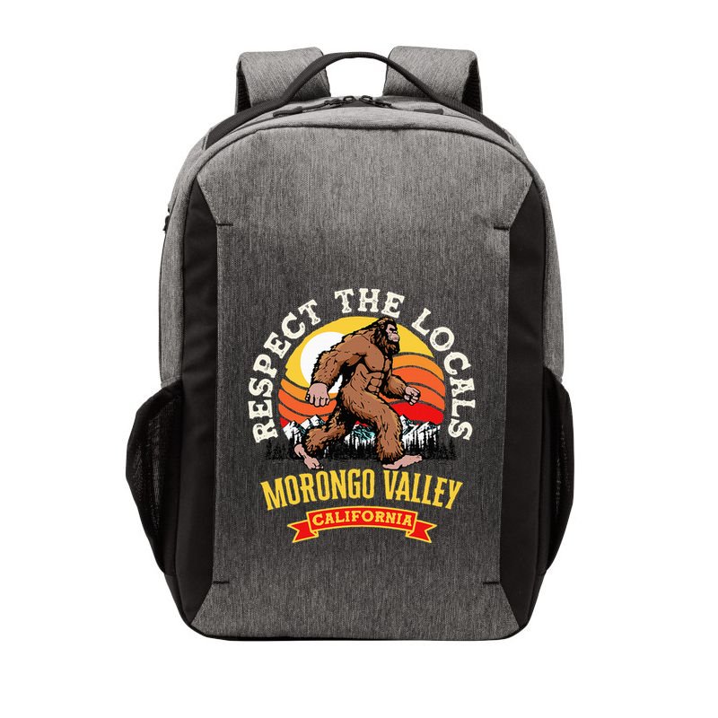 Morongo Valley California Respect The Locals Retro Bigfoot Vector Backpack