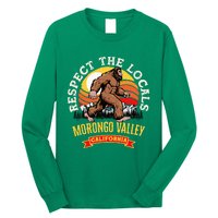 Morongo Valley California Respect The Locals Retro Bigfoot Long Sleeve Shirt