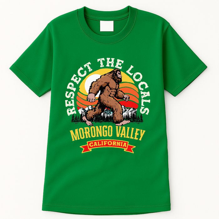 Morongo Valley California Respect The Locals Retro Bigfoot Tall T-Shirt