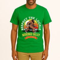 Morongo Valley California Respect The Locals Retro Bigfoot Tall T-Shirt