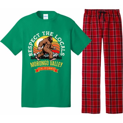 Morongo Valley California Respect The Locals Retro Bigfoot Pajama Set