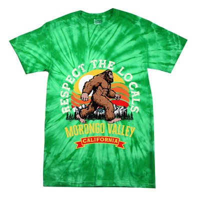 Morongo Valley California Respect The Locals Retro Bigfoot Tie-Dye T-Shirt