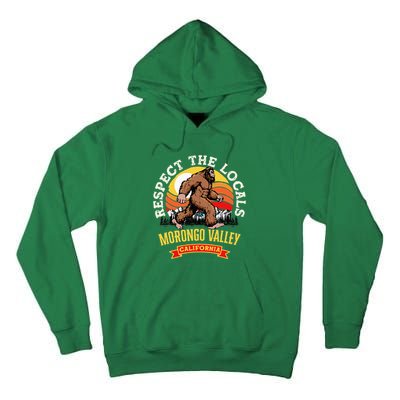Morongo Valley California Respect The Locals Retro Bigfoot Tall Hoodie