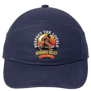 Morongo Valley California Respect The Locals Retro Bigfoot 7-Panel Snapback Hat