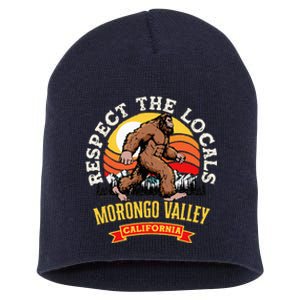 Morongo Valley California Respect The Locals Retro Bigfoot Short Acrylic Beanie