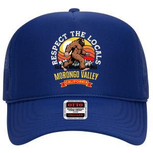 Morongo Valley California Respect The Locals Retro Bigfoot High Crown Mesh Back Trucker Hat