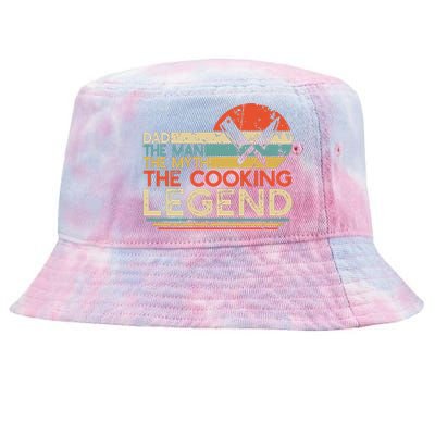 Men Vintage Cooking Dad The Man The Myth The Legend Chef Gift Tie-Dyed Bucket Hat