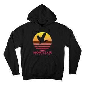 Montclair Virginia Distressed Retro Sunset Heron Hoodie