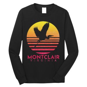 Montclair Virginia Distressed Retro Sunset Heron Long Sleeve Shirt