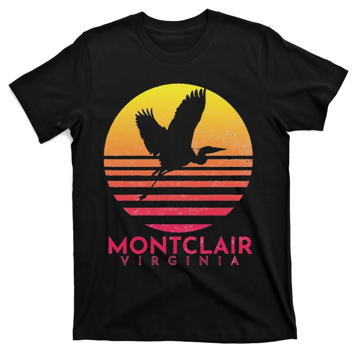 Montclair Virginia Distressed Retro Sunset Heron T-Shirt