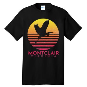 Montclair Virginia Distressed Retro Sunset Heron Tall T-Shirt