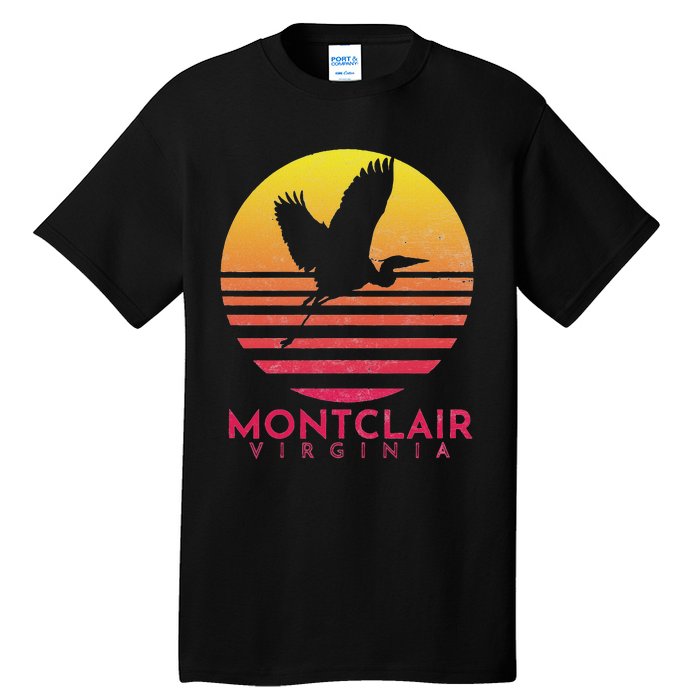 Montclair Virginia Distressed Retro Sunset Heron Tall T-Shirt