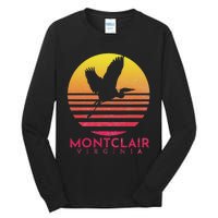 Montclair Virginia Distressed Retro Sunset Heron Tall Long Sleeve T-Shirt