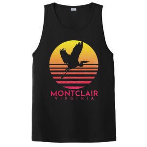 Montclair Virginia Distressed Retro Sunset Heron PosiCharge Competitor Tank