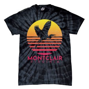 Montclair Virginia Distressed Retro Sunset Heron Tie-Dye T-Shirt