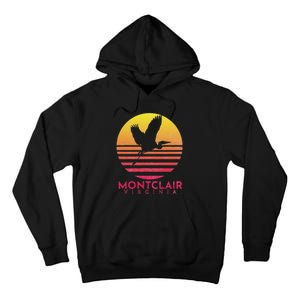 Montclair Virginia Distressed Retro Sunset Heron Tall Hoodie