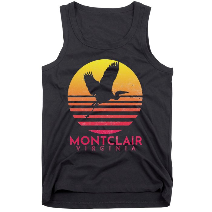 Montclair Virginia Distressed Retro Sunset Heron Tank Top