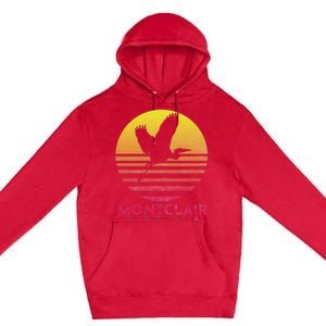 Montclair Virginia Distressed Retro Sunset Heron Premium Pullover Hoodie