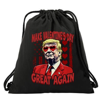 Make Valentines Day Great Again U S Flag Trump Valentines Gift Drawstring Bag