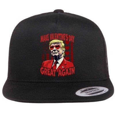 Make Valentines Day Great Again U S Flag Trump Valentines Gift Flatbill Hat