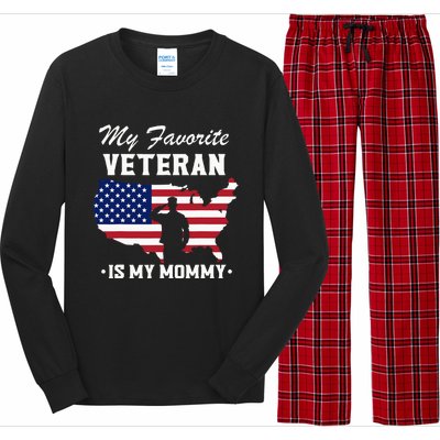 Mom Veterans Day My Favorite Veteran Is My Mommy Long Sleeve Pajama Set