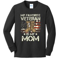 Mother Veterans Day My Favorite Veteran Is My Mom Proud Son Kids Long Sleeve Shirt