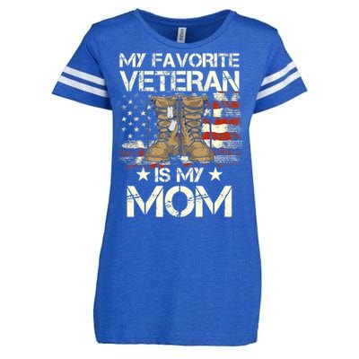 Mother Veterans Day My Favorite Veteran Is My Mom Proud Son Enza Ladies Jersey Football T-Shirt