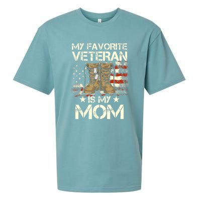 Mother Veterans Day My Favorite Veteran Is My Mom Proud Son Sueded Cloud Jersey T-Shirt