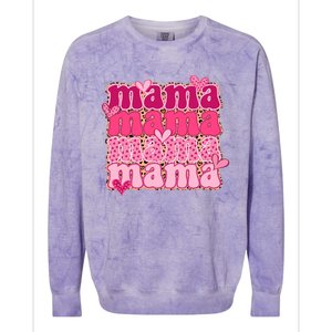 Mama Valentine's Day Gift For Mom Mother's Day Colorblast Crewneck Sweatshirt